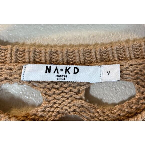 NWOT NA-KD Hole Knitted Maxi Dress Beach Cover-up Women’s Medium - Picture 7 of 11